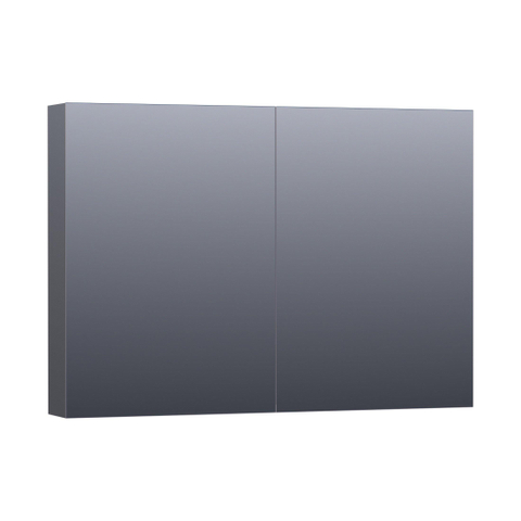 Saniclass Dual Spiegelkast - 100x70x15cm - 2 links- rechtsdraaiende spiegeldeur - MDF - hoogglans grijs SW371701