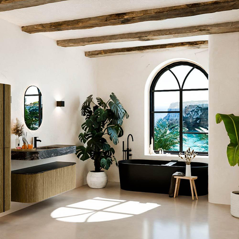 MONDIAZ THOR-DLUX 130cm meuble de salle de bains arrondi gauche + droite couleur Dusk avec 1 tiroir et 2 portes. Vasque suspendue CLOUD Milieu 1 trou de robinet couleur Lava. SW1463652