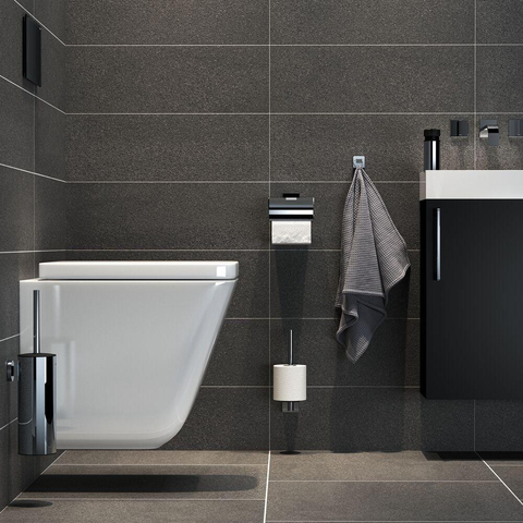 Tiger Dock Toiletrolhouder - met klep - chroom SW296174