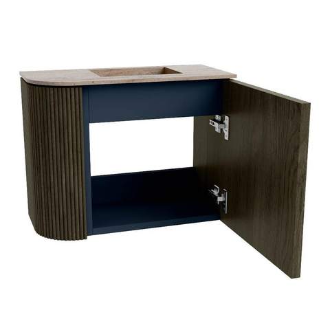 Mondiaz JOYA-DLUX 51.6cm toiletmeubel - ronding links kleur Shadow - Wastafel FAYE positie Rechts Zonder kraangat kleur Saba. SW1425140