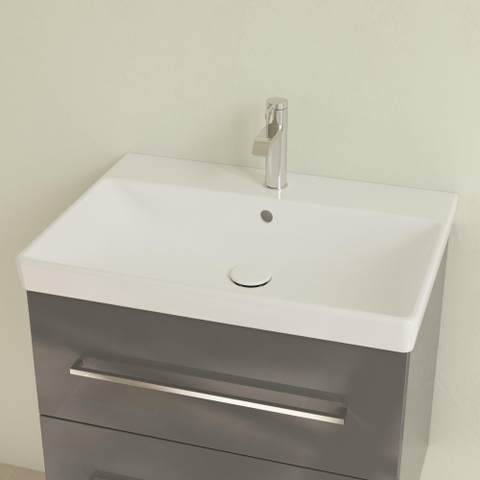 Villeroy & Boch Avento meubelwastafel - 65x47cm - 1 kraangat - met overloop - White Alpine (glans wit) SW59867