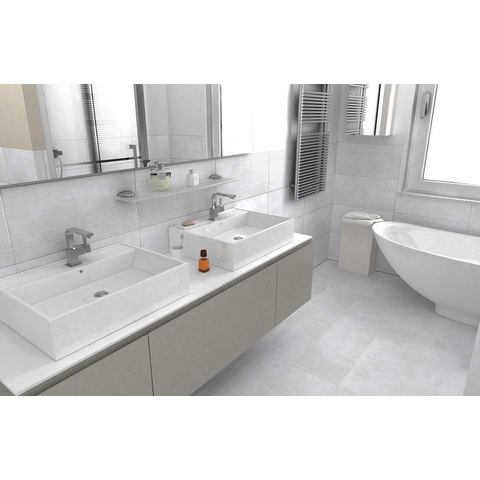 ÉCHANTILLON Terravito Davano carreau mural et de sol - 30x60cm - 9mm - Rectangulaire - rectifié - effet béton - blanc mat SW736257