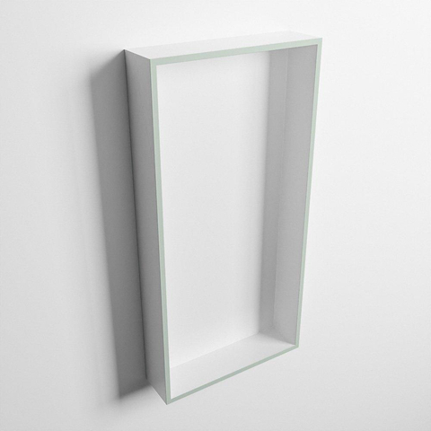 Mondiaz Easy nis 29.5x59.5x8cm voor Inbouw/opbouw 1 open vak Solid surface Talc/Greey SW643672