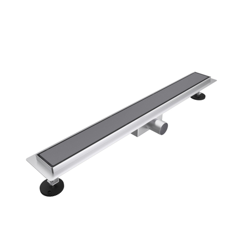 FugaFlow Eccelente Anta caniveau de douche - 80cm - grille fermée - bride de sol - Gunmetal PVD brossé SW1467925