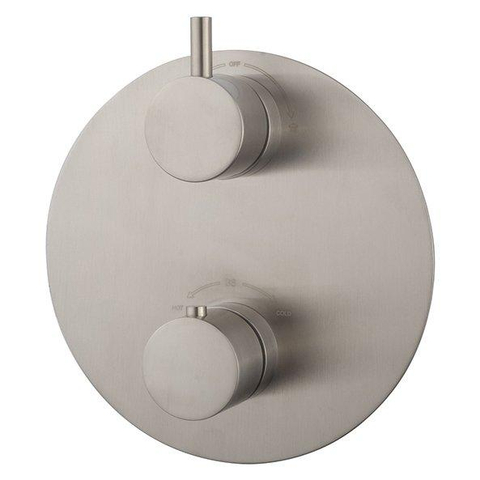 Wiesbaden Caral élément de finition rond thermostat encastré 2 voies acier brossé PVD SW445710