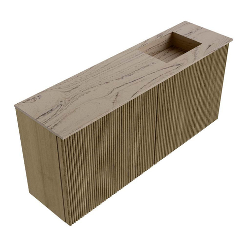 Mondiaz JOYA-DLUX 90cm toiletmeubel - kleur Dusk - Wastafel FAYE positie Rechts 1 kraangat kleur Arena. SW1425750