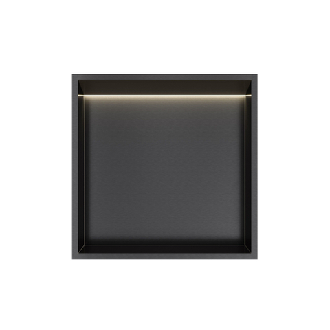 Hotbath &MORE Inbouwbox of inbouwnis - 30x30x10 - met LED - IP44 - PVD - geborsteld zwart SW1246564