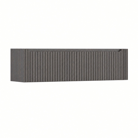 H&R Badmeubelen Juice Wastafelonderkast - 160x45x40cm - rechterhoek afgerond - 3D-front - 2 lades - geïntegreerde greep - wenge SW1260240