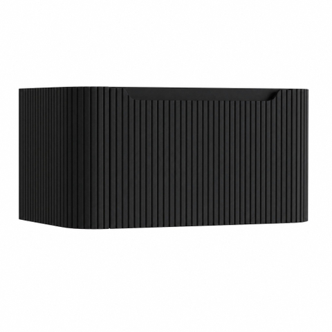 H&R Badmeubelen Juice Wastafelonderkast - 80x45x40cm - afgeronde hoeken - 3D-front - 1 lade - geïntegreerde greep - zwart mat SW1259062