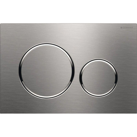 Geberit Sigma20 bedieningsplaat - 2-toets spoeling - ronde knoppen - dualflush - geborsteld rvs SW53748
