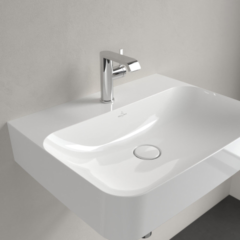 Villeroy & Boch finion wastafel - 1 kraangat - 60x47cm CeramicPlus - zonder overloop - White Alpine (glans wit) SW106468