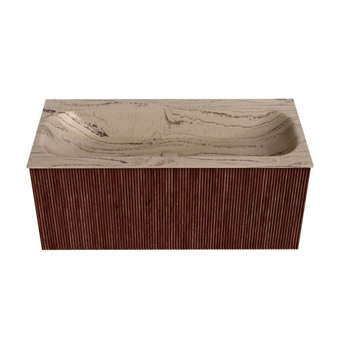 MONDIAZ KURVE-DLUX Meuble de salle de bains 100 cm couleur Ruby avec 1 tiroir et 0 porte. Lavabo BIG MEDIUM Central 1 trou de robinet Arena. SW1431509