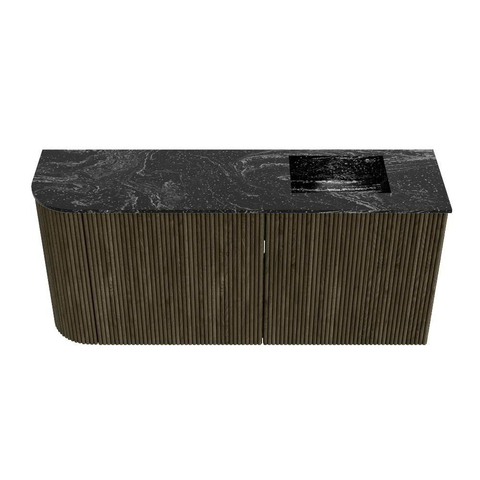 Mondiaz JOYA-DLUX 91.6cm toiletmeubel - ronding links kleur Shadow - Wastafel FAYE positie Rechts Zonder kraangat kleur Lava. SW1422878