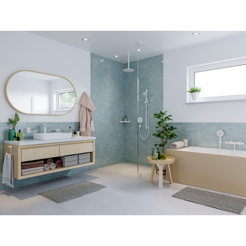 Hansgrohe Ecostat Comfort Badkraan - thermostatisch - met omstel - met koppelingen - thermostaat - mat wit SW297286
