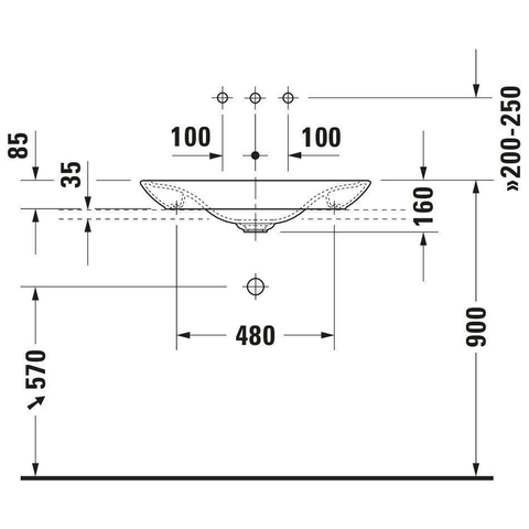 Duravit PuraVida Opbouwwastafel - met bevestiging en afvoer - inclusief keramische afdekkap - 70x42cm - glans wit 0293121