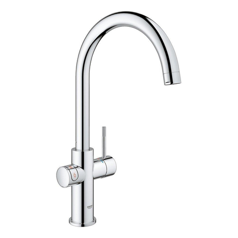 GROHE Red New Robinet d'eau bouillante 3-en-1 avec bec C et chauffe-eau L-size Chrome SW108060