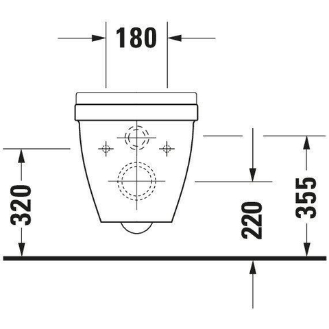 Duravit Starck 3 WC suspendu – surélevé +5 cm – profondeur 54,5 cm – blanc brillant 0290471