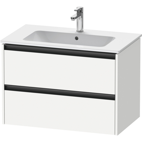 Duravit Ketho.2 Wastafelonderbouwkast - met 2 laden - 81x48x55cm - met grepen antraciet - wit mat SW772906