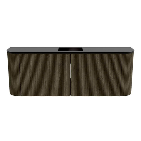 Mondiaz JOYA Meuble WC 113,2 cm - arrondi à gauche et à droite couleur Shadow - Lavabo FAYE position Milieu Sans trou de robinet couleur Urban. SW1421582