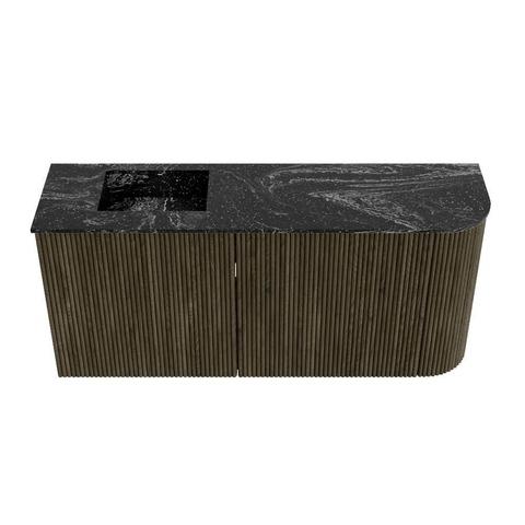 Mondiaz JOYA-DLUX 91.6cm toiletmeubel - ronding rechts kleur Shadow - Wastafel FAYE positie Links 1 kraangat kleur Lava. SW1422862