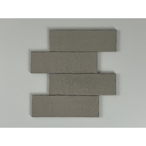 SAMPLE Terravito Nocino wandtegel - 6x18.6cm - Morchella glans (grijs) SW1221395