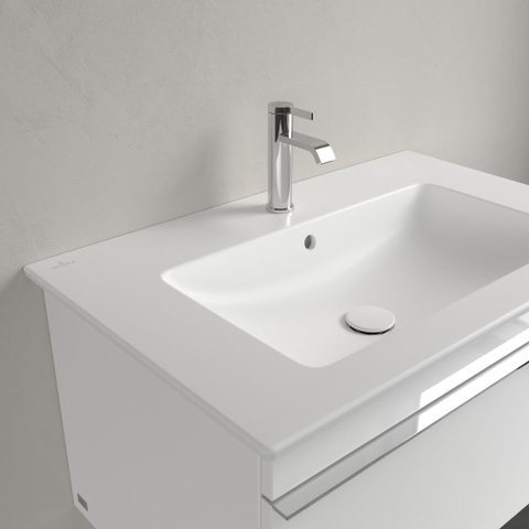 Villeroy & Boch Venticello lavabo-meuble - 1 trou de robinet traversant 80x50cm - (adapté pour 3 trous de robinet) avec trop-plein stone white SW209638