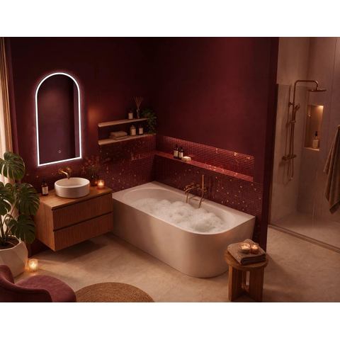 Arcqua Sera baignoire - 178x80x60cm - semi-îlot - acrylique - blanc mat SW1601178
