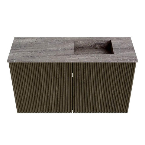 Mondiaz JOYA-DLUX 70cm meuble de salle de bains - couleur Shadow - Vasque FAYE position Droite 1 trou de robinet couleur Oza. SW1425039