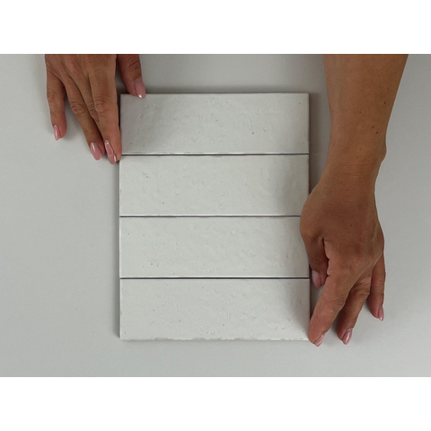 SAMPLE Terravito Nocino wandtegel - 6x18.6cm - White mat (wit) SW1221349