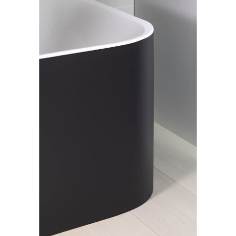 Duravit Happy D.2 Bad half - vrijstaand - 180x80cm - back-to-wall - wit mat antraciet SW297022