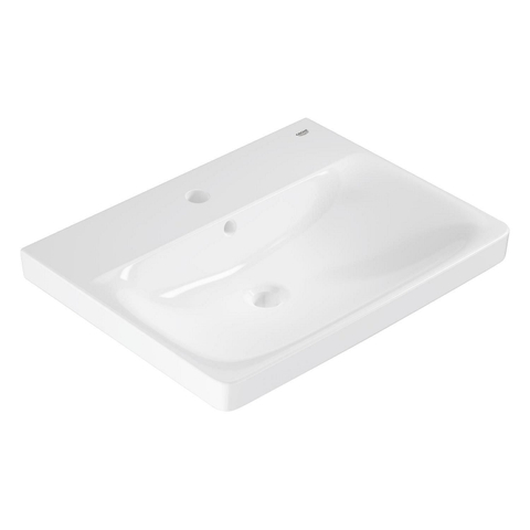 Grohe Euro Ceramic Wastafel - 60x 47cm - met kraangat - met overloop - alpine wit SW1234893