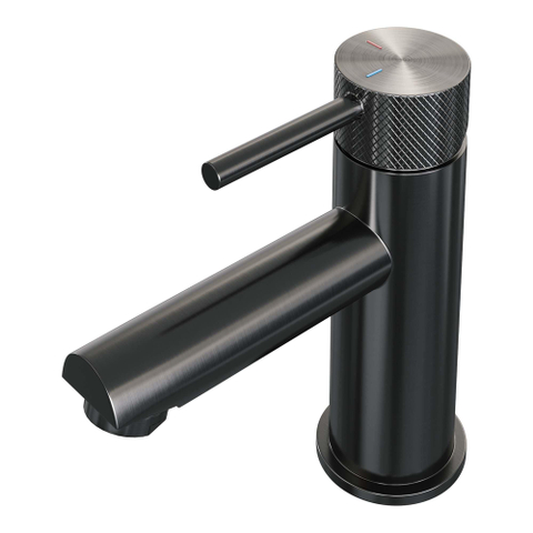 Brauer Gunmetal carving Wastafelmengkraan opbouw - laag - model a - PVD - geborsteld gunmetal OUTLETSTORE STORE44266