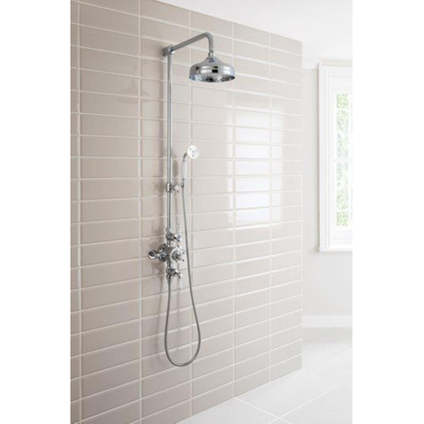 Crosswater Belgravia ensemble de douche pluie apparent – douche de tête Ø 20 cm – douchette ronde – barre de douche – nickel brossé SW1176808