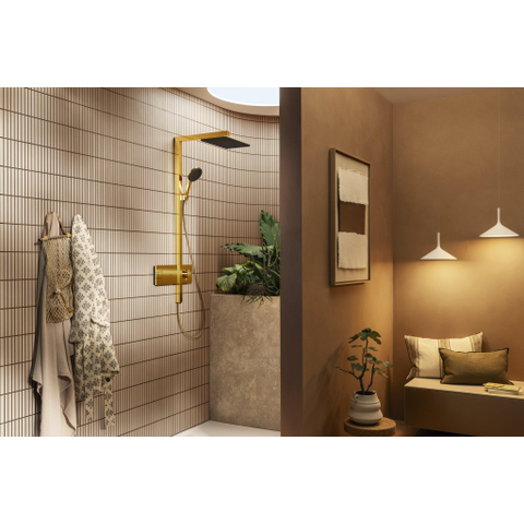 Hansgrohe Raindance alive Showerpipe - 210/340 2jet - ecosmart - thermostatische pol.gold - thermostaat - gepolijst goud (goud) SW1388167