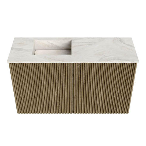 Mondiaz JOYA-DLUX 70cm toiletmeubel - kleur Dusk - Wastafel FAYE positie Links 1 kraangat kleur Ostra. SW1423387