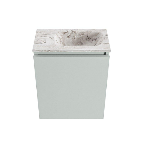 MONDIAZ TURE-DLUX Meuble de toilettes 40cm Greey. Lavabo EDEN Glace position à droite. Avec 1 trou de robinet. SW1103276