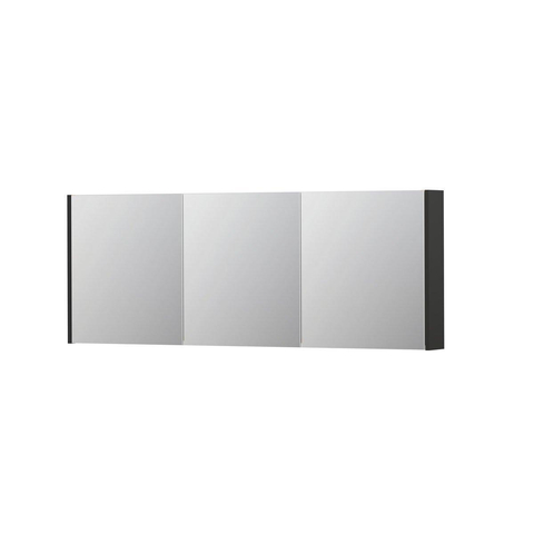 INK SPK1 spiegelkast – 160x60x14 cm – 3 deuren, dubbelzijdige spiegeldeuren – Antraciet mat SW493925