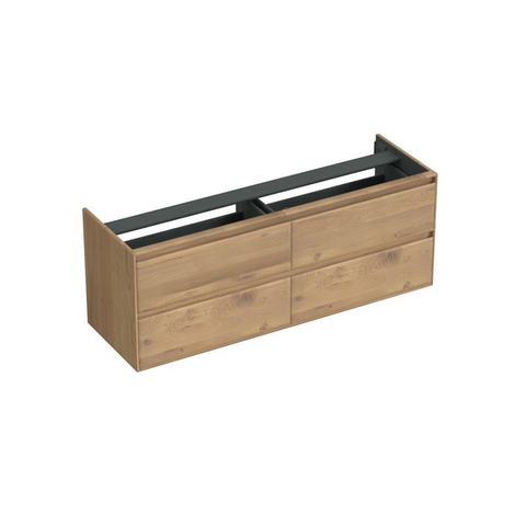 Forzalaqua Reno 2.0 meuble sous-lavabo 160x51x60cm avec 4 tiroirs sans poignées à fermeture douce Chêne massif Oyster SW492404