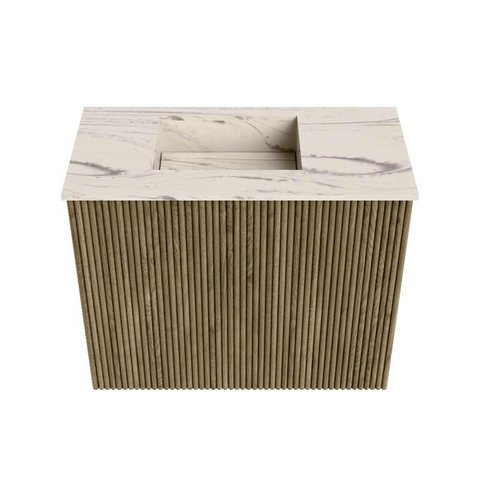Mondiaz JOYA-DLUX 50cm meuble de toilette - couleur Dusk - Vasque FAYE position Gauche 1 trou de robinet couleur Nata. SW1425880