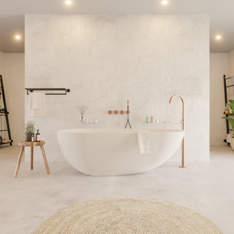 Ideavit Solidsurf Baignoire autoportante 170x88cm ovale Solid surface blanc SW85885