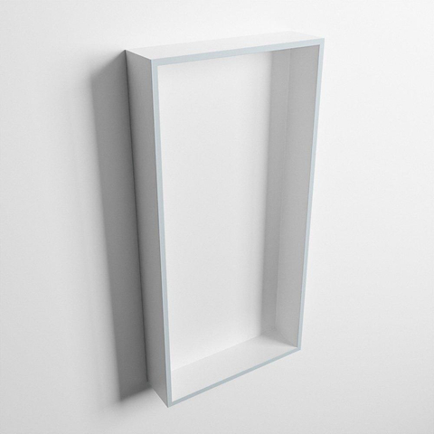 Mondiaz Easy nis 29.5x59.5x8cm voor Inbouw/opbouw 1 open vak Solid surface Talc/Clay SW643666