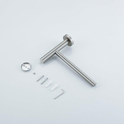 Fortifura Calvi Ensemble WC 5 pièces - porte-rouleau de papier toilette - porte-rouleau de réserve - porte-brosse de toilette - patère - poubelle à pédale - Acier inoxydable brossé PVD SW1478233