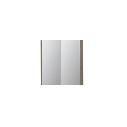 INK SPK2 spiegelkast – 70x74x14 cm – 2 deuren, dubbelzijdige spiegeldeuren – Greige eiken SW353343