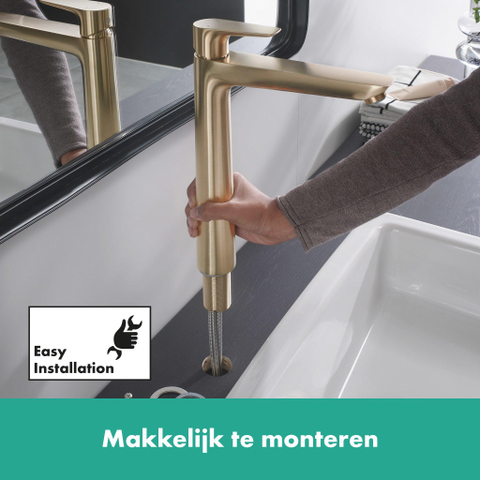 Hansgrohe Talis e 1 greeps wastafelmengkraan - 240 zo/afvoer - geborsteld brons SW528868