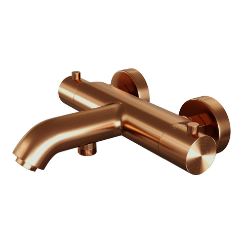Robinet de baignoire Brauer Copper Edition - ensemble de douche - douchette à main 1 fonction - corps lisse - PVD - cuivre brossé SW1164698