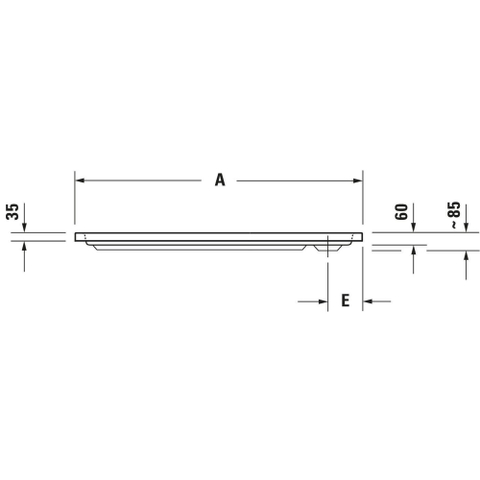 Duravit D-code Kunststof douchebak acryl rechthoekig - zonder paneel - 100x70cm - met afvoergat - diameter 90mm - wit 0295842