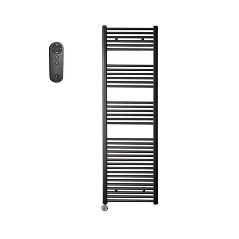 Sanicare HVS Radiateur électrique - 172x60cm - 1127W - avec télécommande - thermostat - chrome - en bas à gauche - noir mat SW1210843
