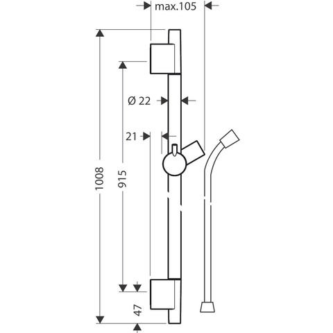 Hansgrohe Unica S Puro - glijstang 90cm - met isiflex B - doucheslang - 160cm - geborsteld brons SW358898