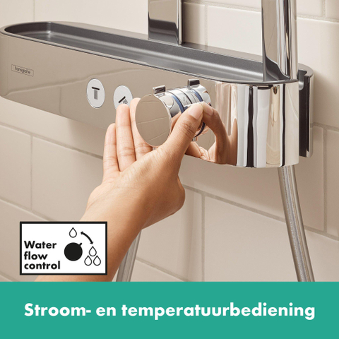 Hansgrohe Pulsify s Showerpipe - 260 - 1jet - ecosmart - met ShowerTablet - select - 400 - hoogglans chroom SW651079