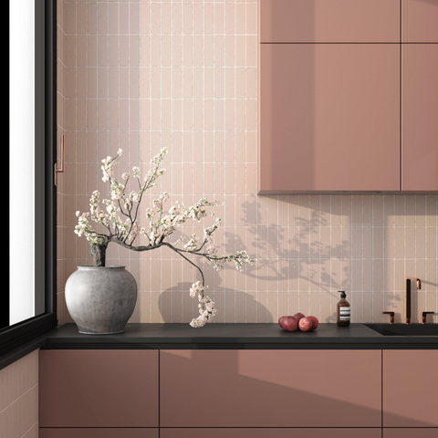 Terravito Nocino carreau mural - 6x18.6cm - rose mat (rose) SW1159398